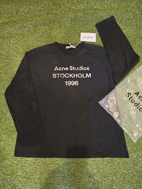 Acne Studio Men's Black 'Stockholm 1996' Long Sleeve Tee